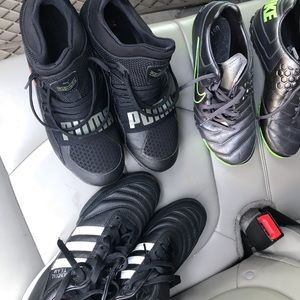 3 Soccer shoes indoor puma adidas & Nike
